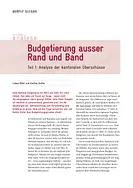 Erste Seite der Avenir-Suisse-Analyse «Budgetierung ausser Rand und Band»: Kantonale Überschüsse