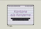 Cover Avenir Suisse Publikation Kantone als Konzerne