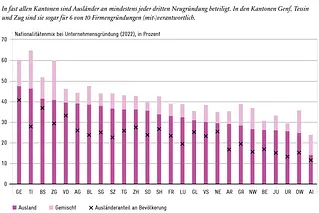 Firmenneugründungen nach Kantonen