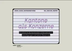 Cover Avenir Suisse Publikation Kantone als Konzerne